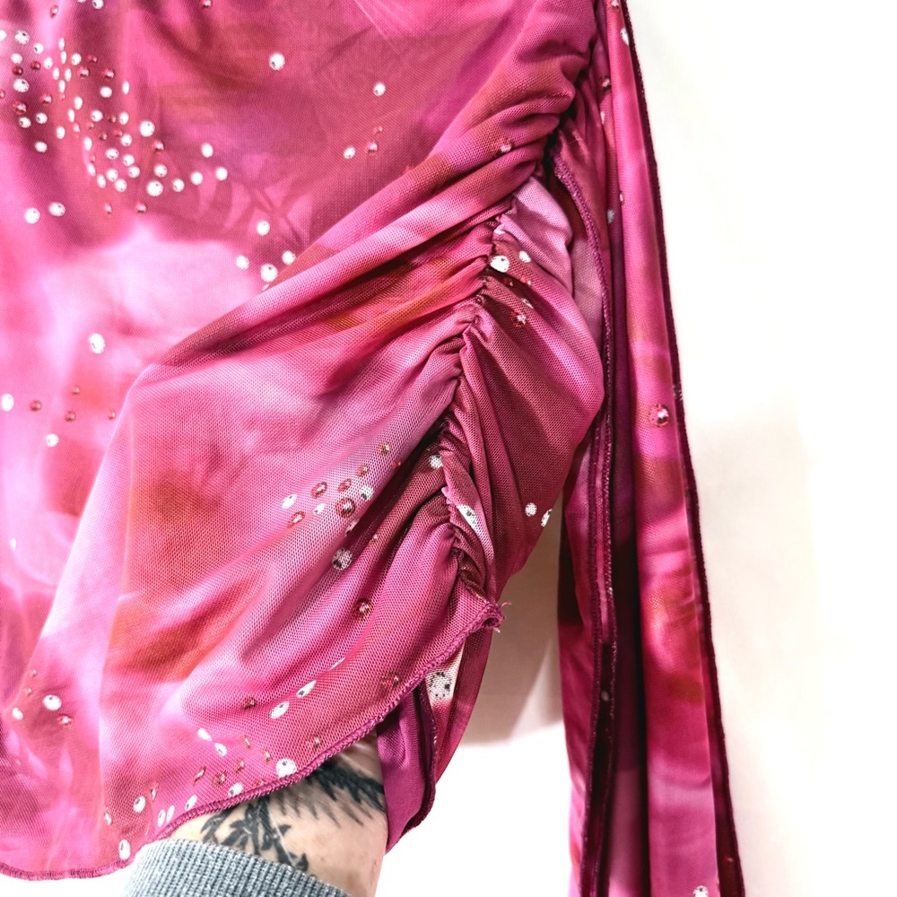 NWT Outcast “Eliza” Vibrant Pink/Magenta Floral Rose Print Mini Skirt Size Small - Picture 7 of 15